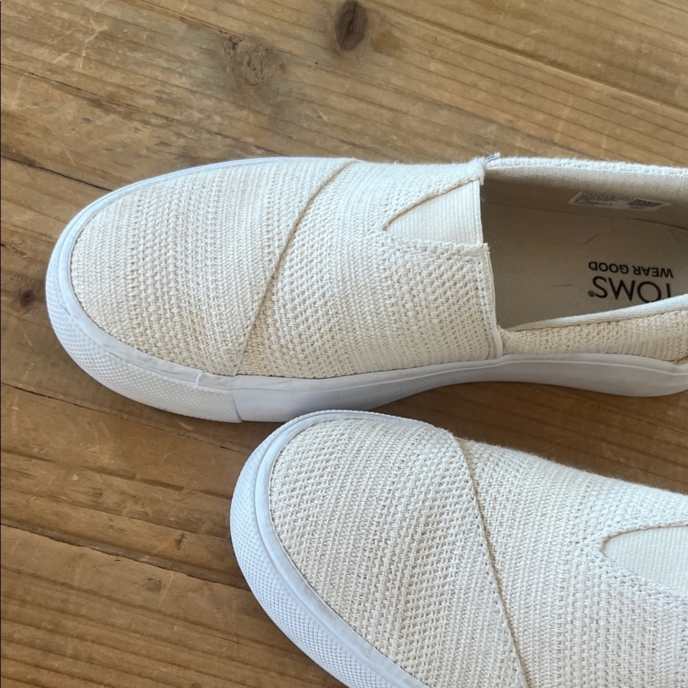 TOMS Beige Woven Slip-On Shoes